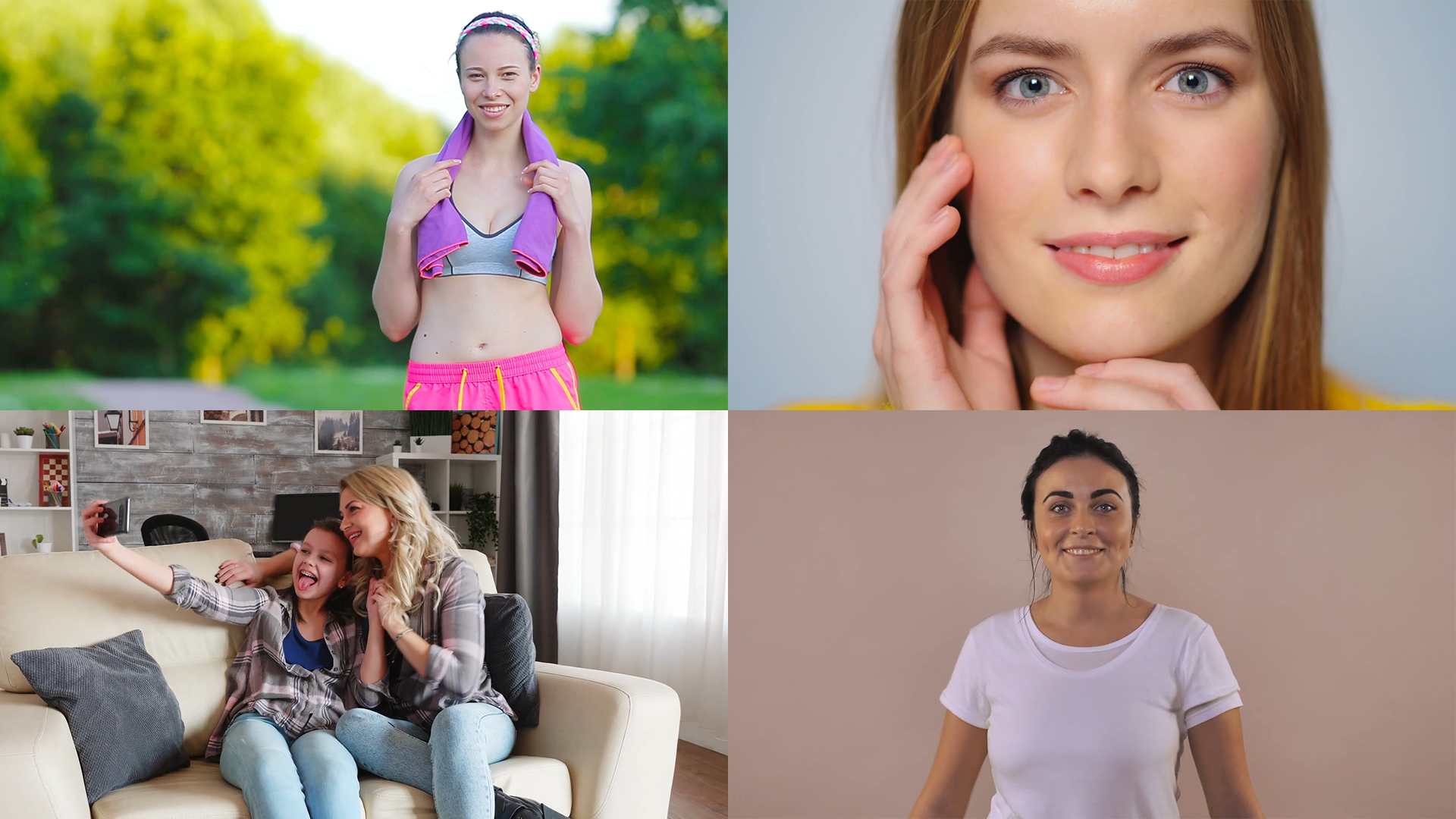 国外女性人像幸福笑脸合集视频的预览图