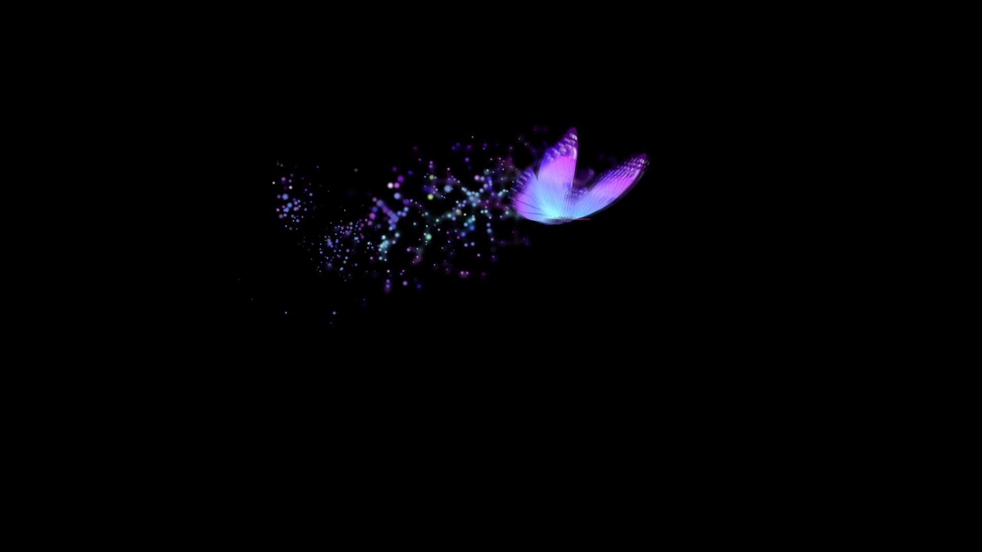 蝴蝶飞舞神奇光带拖尾粒子飘散动画视频的预览图