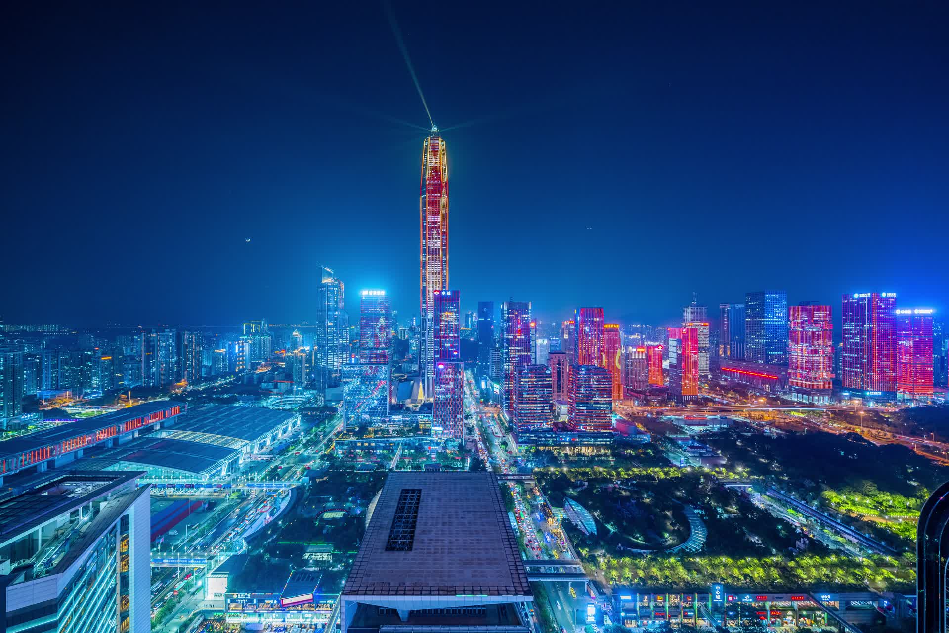 8K延时深圳平安大厦灯光秀视频的预览图