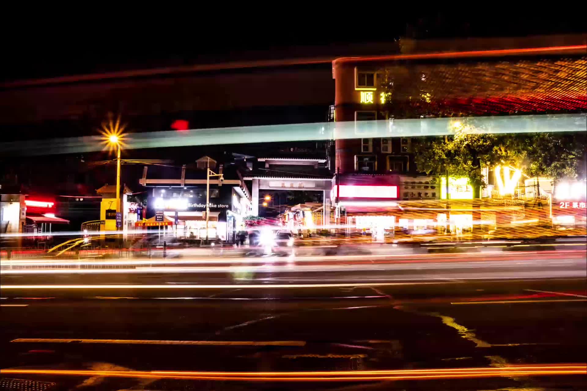 城市夜景车流延时视频视频的预览图