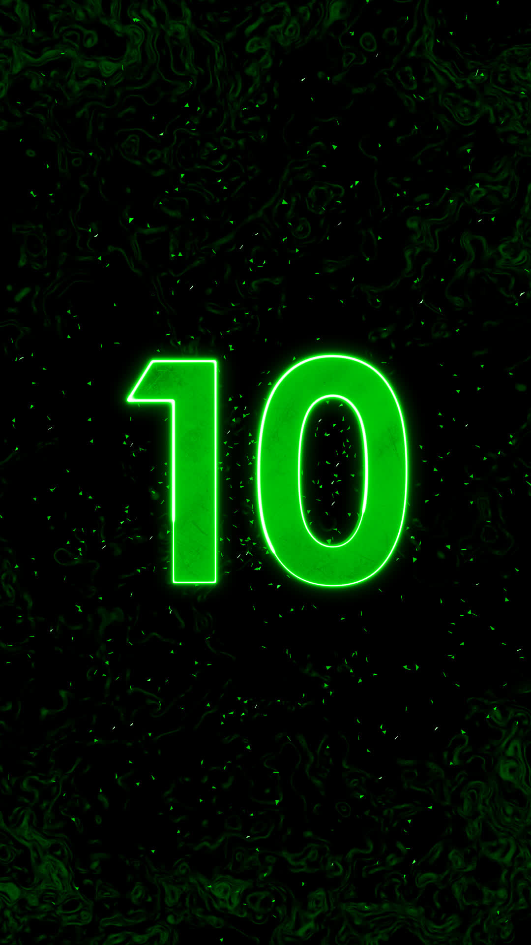 竖版绿色立体10秒描边倒计时视频的预览图
