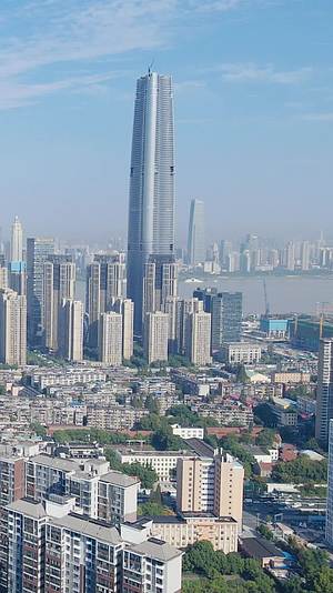 武汉城市风光高楼建筑竖屏航拍视频的预览图