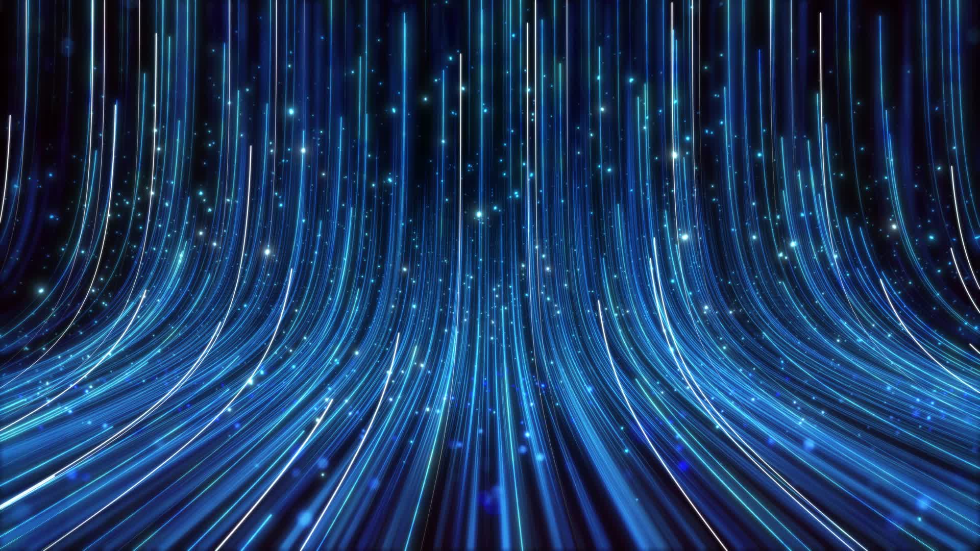 唯美蓝色光线粒子光效舞台背景视频的预览图