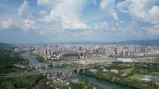 湖南湘西怀化城市建设全景航拍视频的预览图