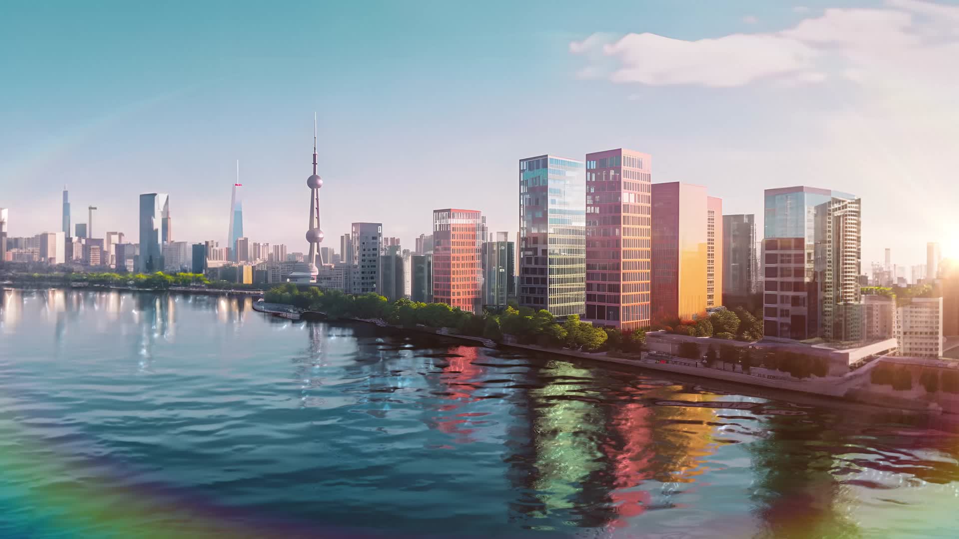 高端城市商务建筑地产大厦风景视频的预览图
