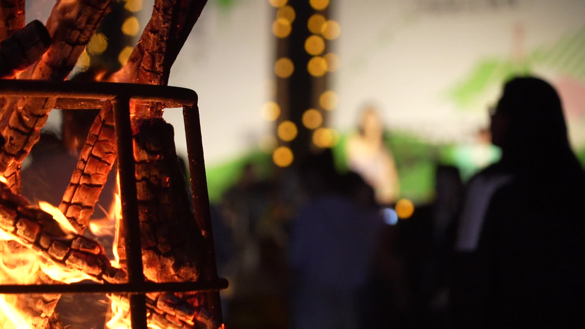 露营篝火音乐节慢镜头视频的预览图