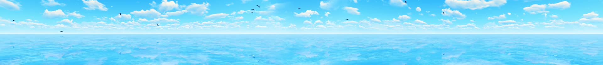 10K超宽屏蓝天白云海鸟大海无缝循环倒影视频的预览图
