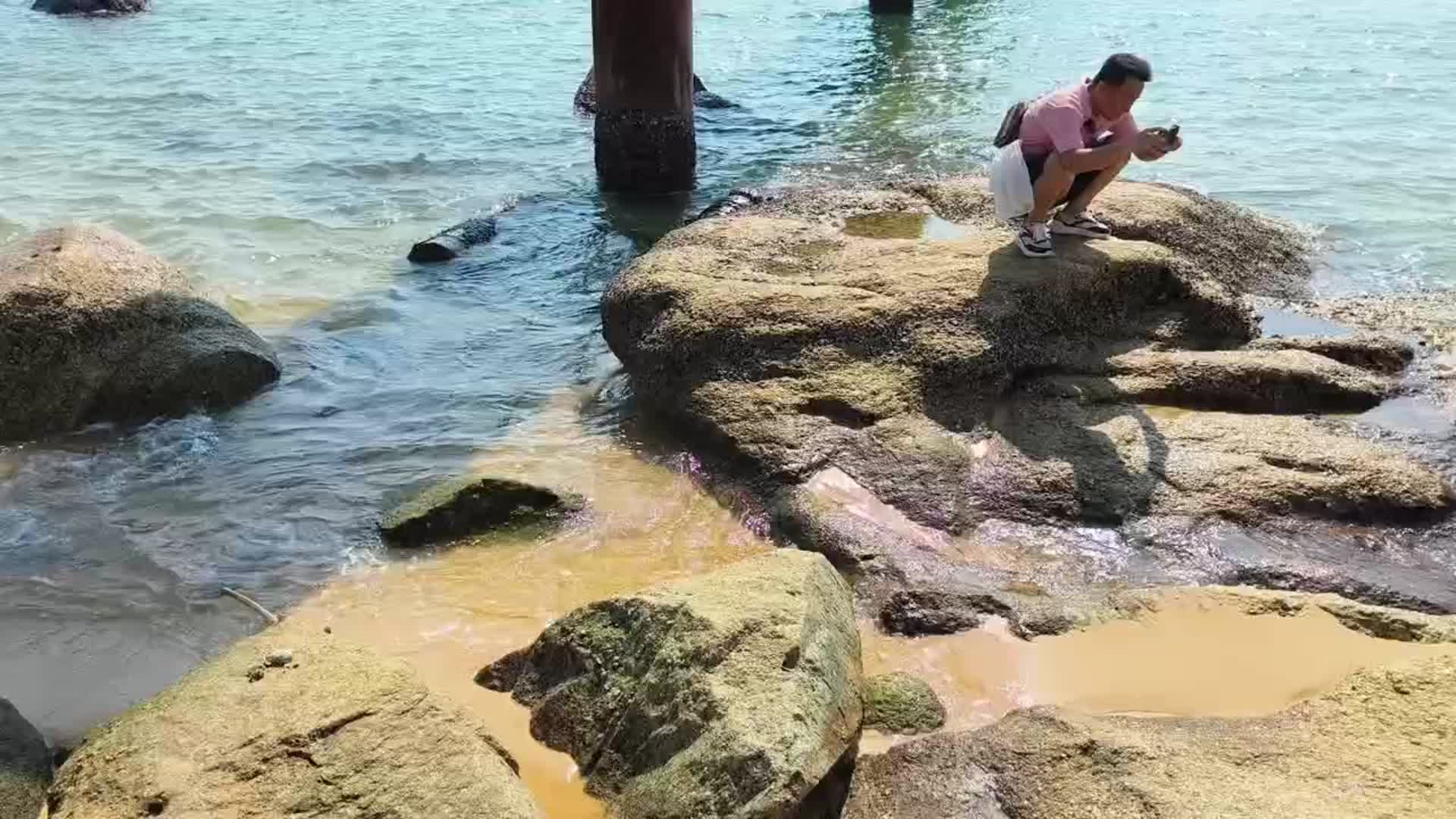 旅游人物海边自然风景实拍视频视频的预览图