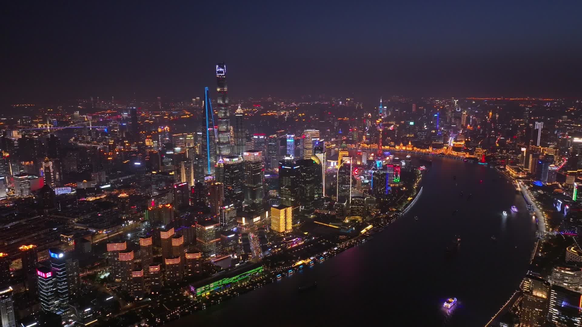 上海夜景航拍视频的预览图