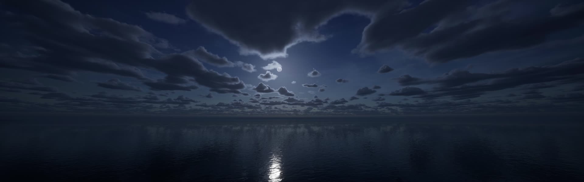 宽屏夜晚安静海面视频的预览图