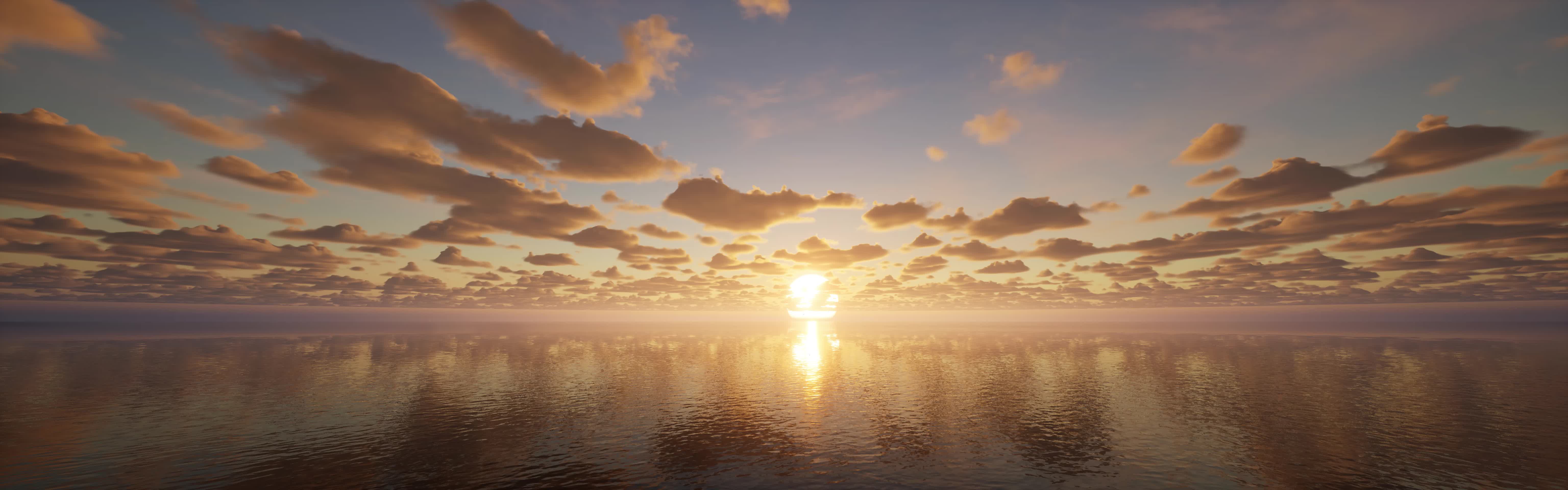 宽屏黄昏日出平静海面视频的预览图