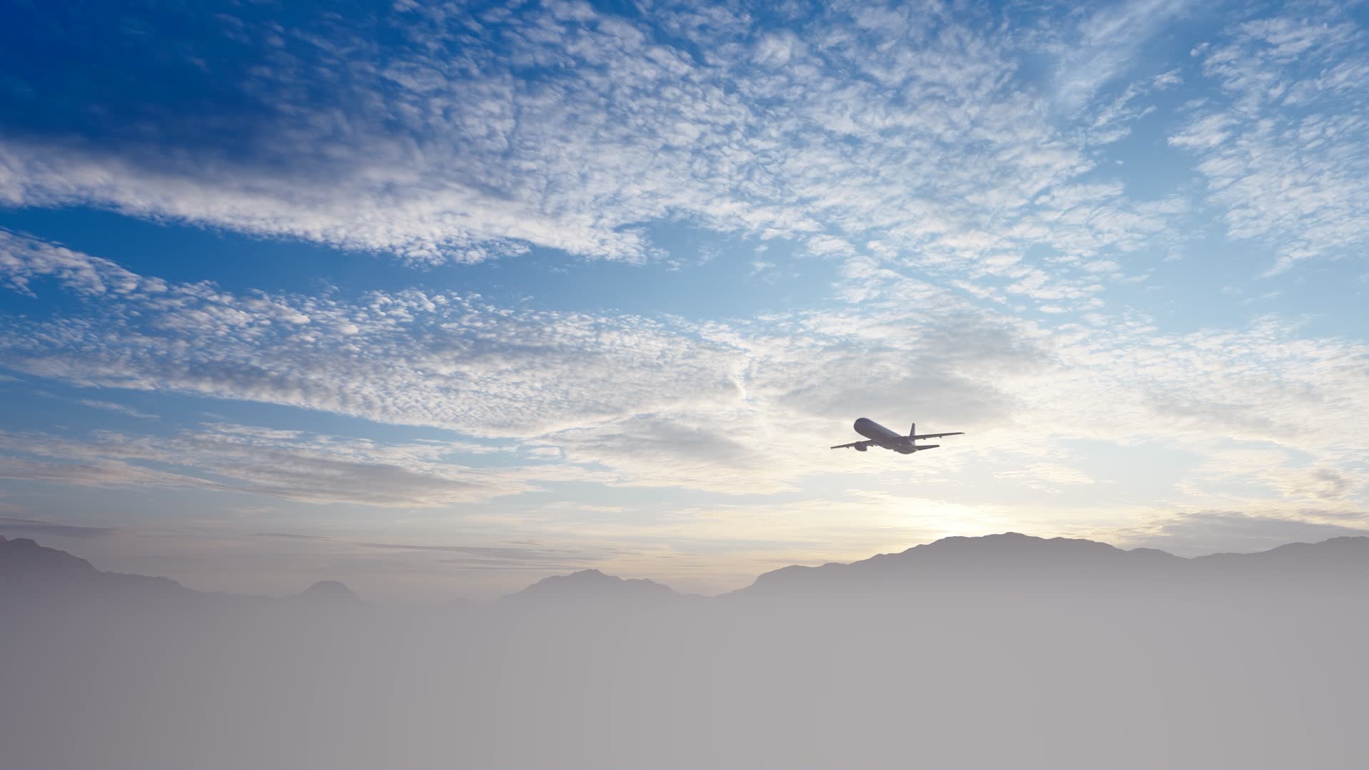 飞机飞过崇山峻岭和山脉视频的预览图