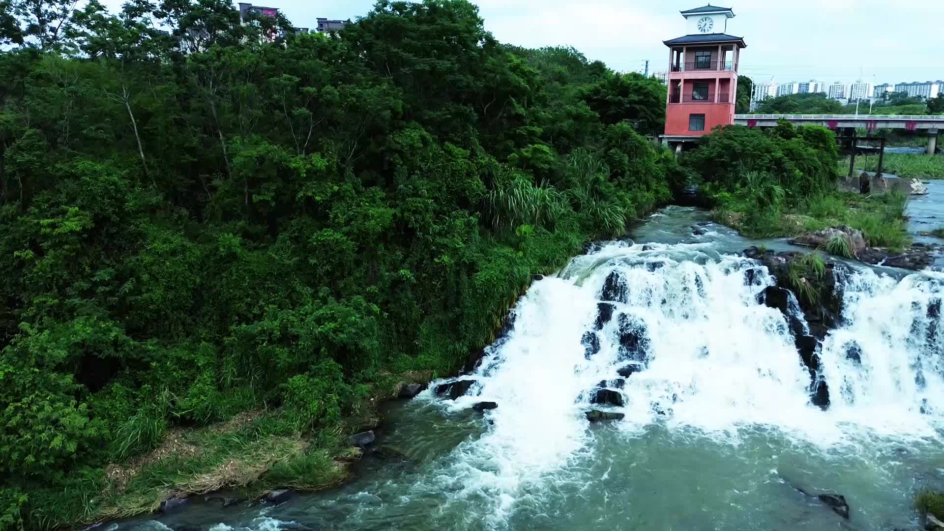 山涧溪流林间瀑布视频的预览图
