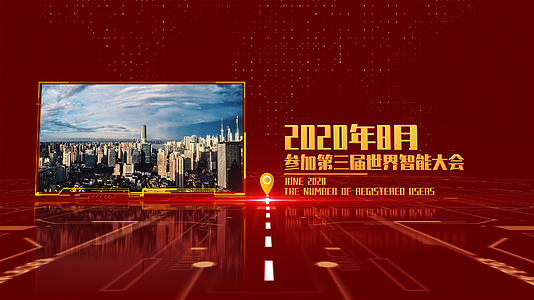 企业科技时间线红色背景folder视频的预览图
