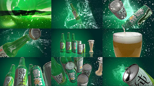 啤酒包装ae模板视频的预览图