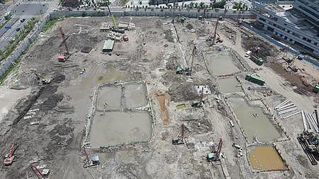 宁波建设施工工地园区发展建设4K航拍视频的预览图
