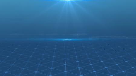 科技网格线条光线蓝色横向动态背景视频的预览图