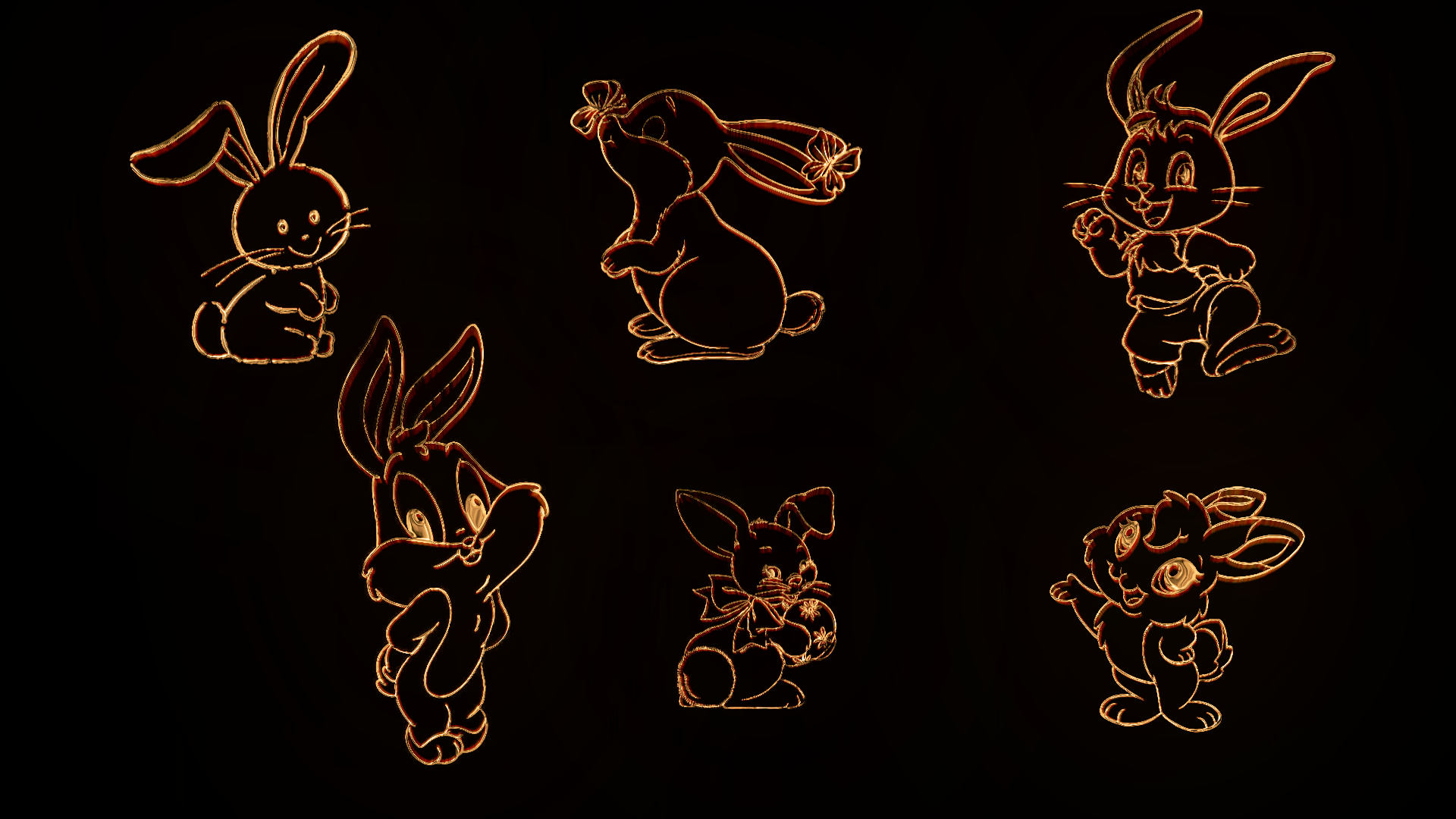 金属质感卯兔兔年春节新春拜年兔子元素视频的预览图