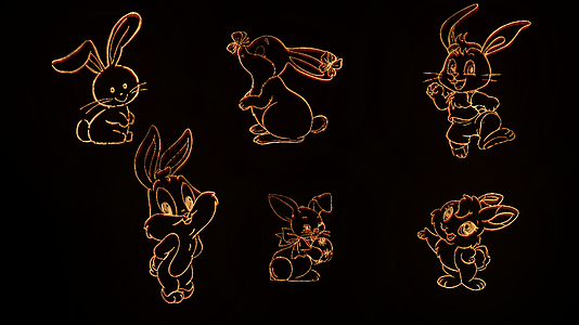 金属质感卯兔兔年春节新春拜年兔子元素视频的预览图