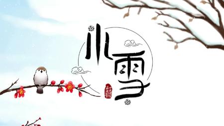 插画中国风节气小雪片头ae模板视频的预览图