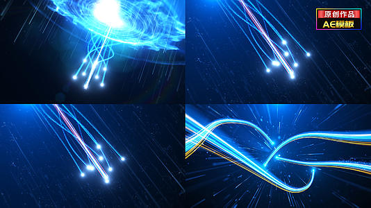 无插件蓝色粒子光线开场年会颁奖片头视频的预览图