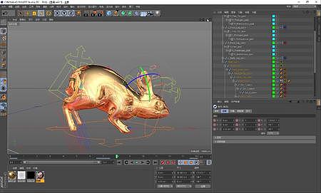 C4D兔子奔跑带骨骼绑定无缝循环奔跑动画视频的预览图