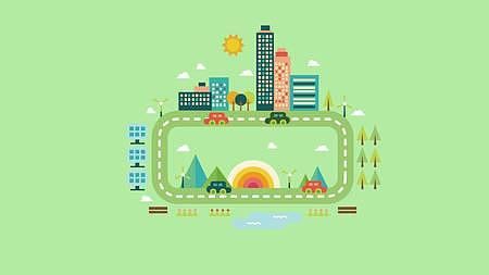 ae模版MG动画生态绿色智慧能源城市视频的预览图