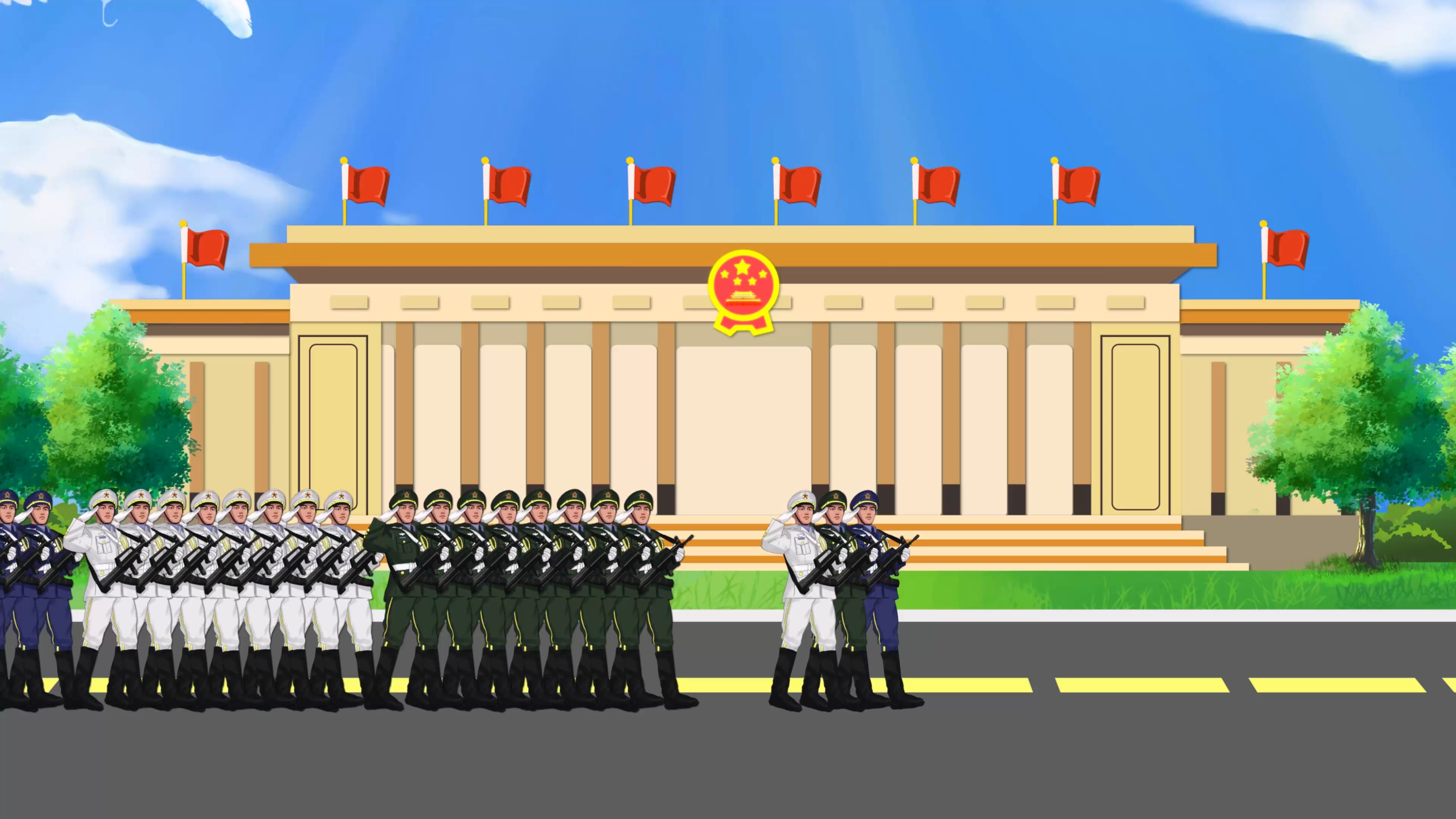 国庆建军节阅兵mg动画视频的预览图