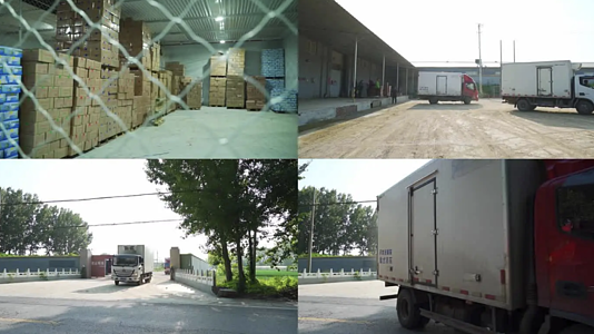 冷库速冻厂货车卸货出库入库运输视频的预览图