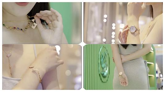 美女模特珠宝饰品展示视频的预览图
