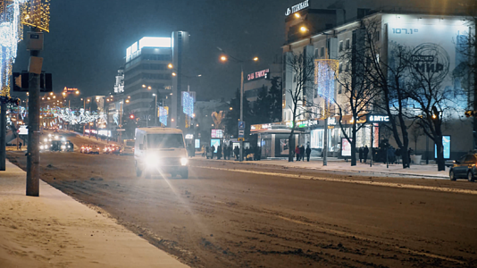 寒冬城市夜景飘雪合集视频的预览图