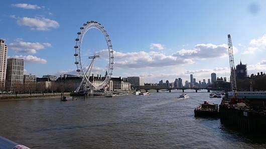 伦敦眼摩天轮欧洲风光城市地标泰晤士河视频的预览图