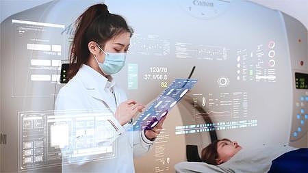 智慧医疗实拍科技合成体检流程元素AE模板视频的预览图