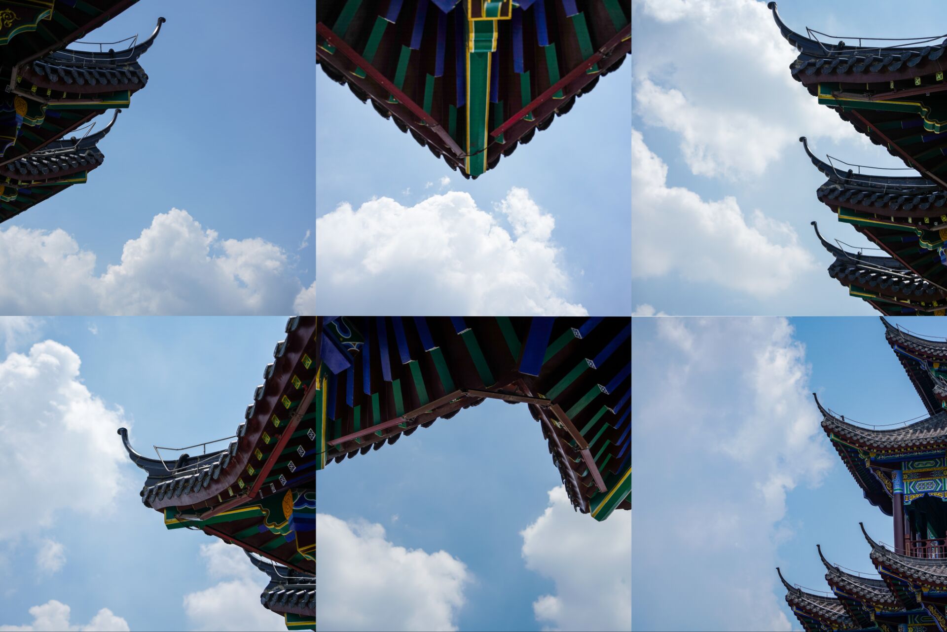 蓝天白云下的古建筑6组镜头合集视频的预览图