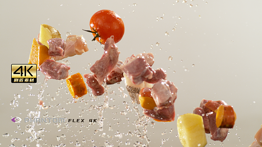 芬腾高速机1000fps之肉蔬菜水果飞起视频的预览图