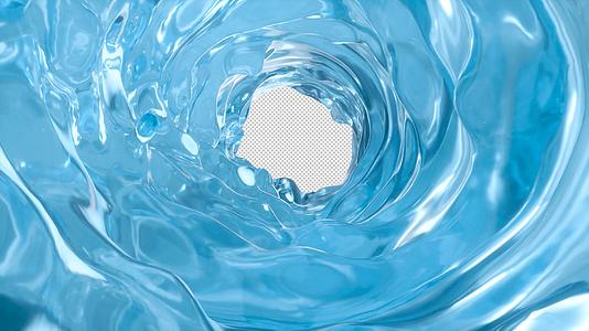 水浪旋涡水水流体三维流水动画透明通道视频的预览图