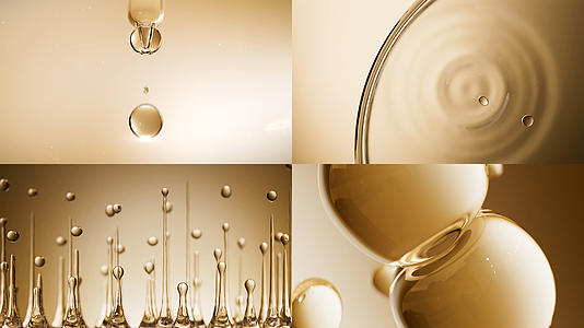 金色水油萃取成分精油透明细胞精华分子萃取视频的预览图