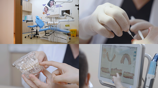 医生治疗牙齿口腔设备牙齿模型讲解视频的预览图