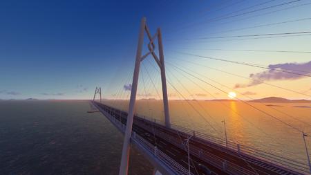 港珠澳大桥日出航拍延时视频的预览图