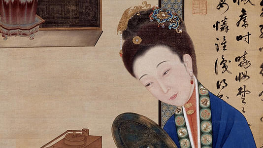 清朝皇帝雍正十二美人图之一4K视频的预览图