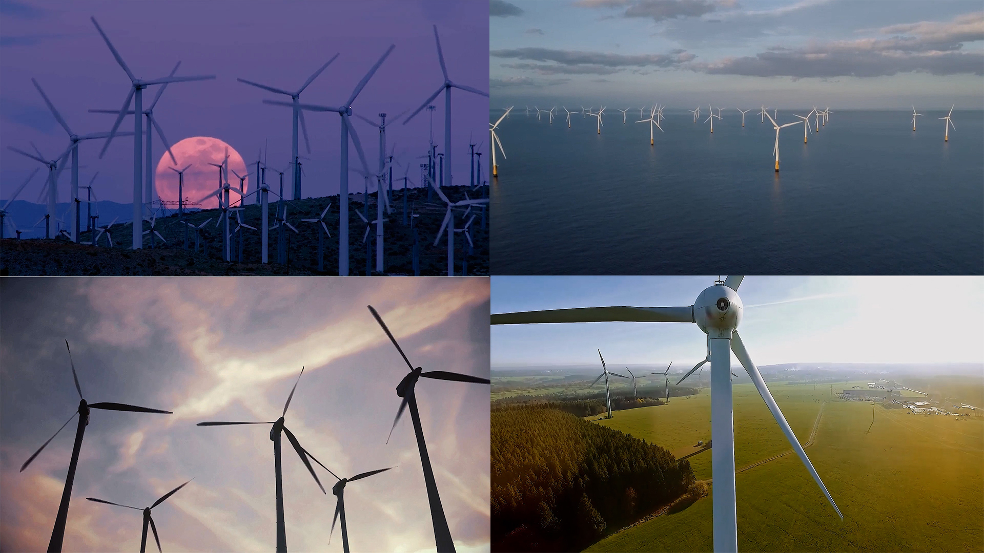 风力发电大风车转动视频的预览图