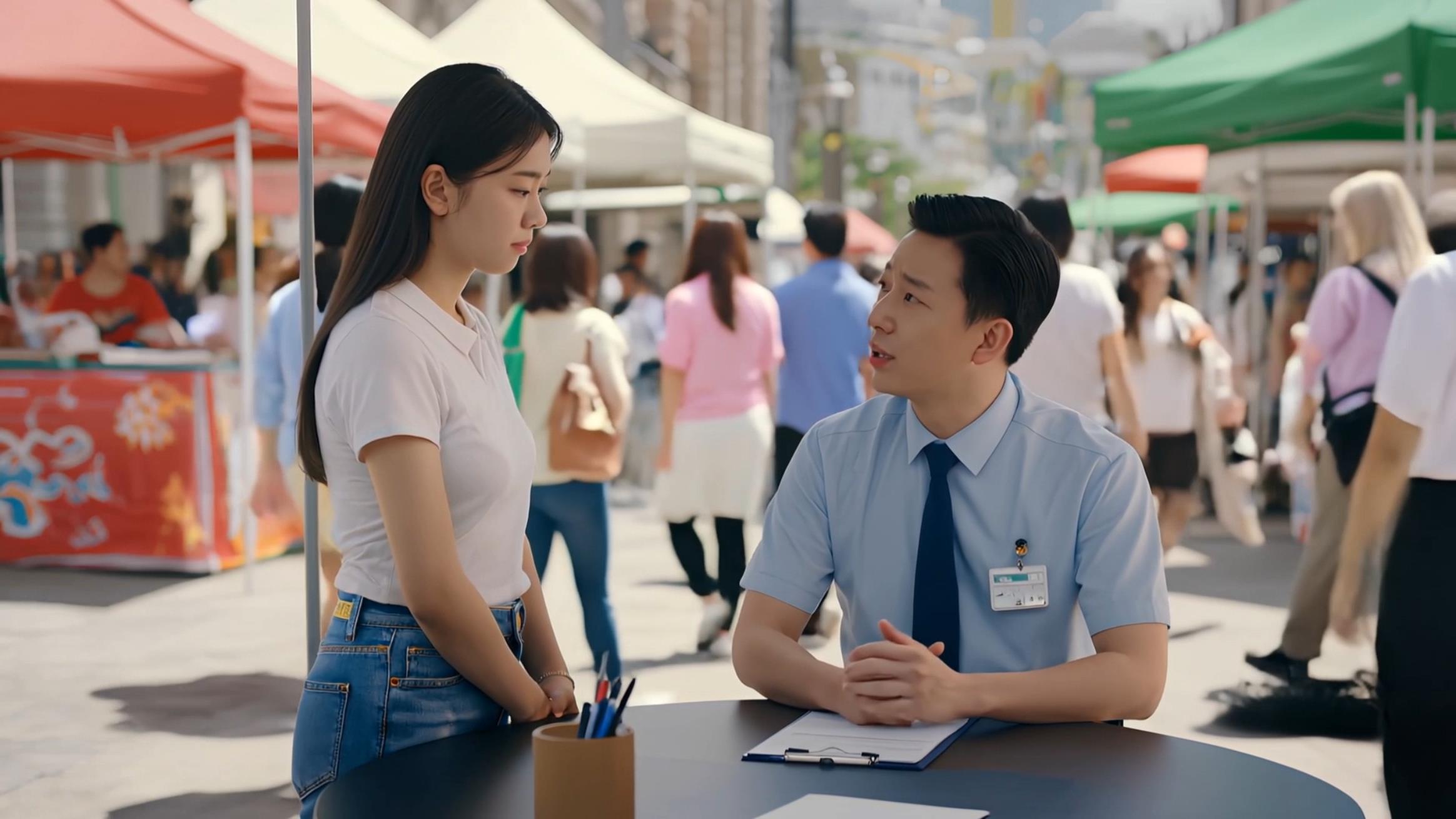 大型人才市场招聘会面试中视频的预览图