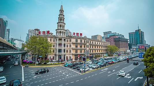 8k延时中国上海地标大世界建筑视频的预览图