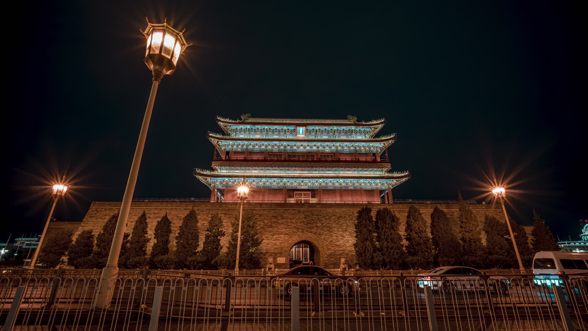 北京正阳门夜景8k延时视频的预览图