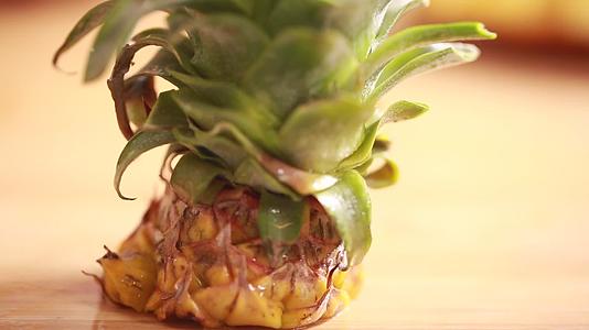 实拍废弃水果菠萝DIY盆栽的生活小窍门视频的预览图