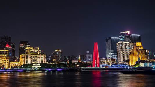 8k延时上海外滩人民纪念碑夜景视频的预览图