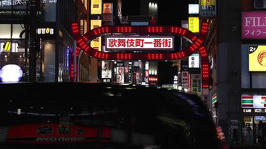 东京新宿歌舞伎町夜景视频的预览图
