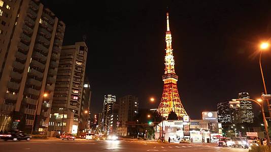 日本东京地标东京塔延时视频的预览图