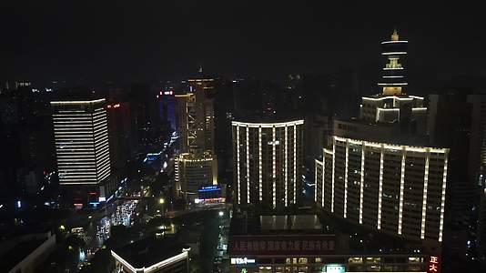 航拍福建福州五一广场城市夜景视频的预览图