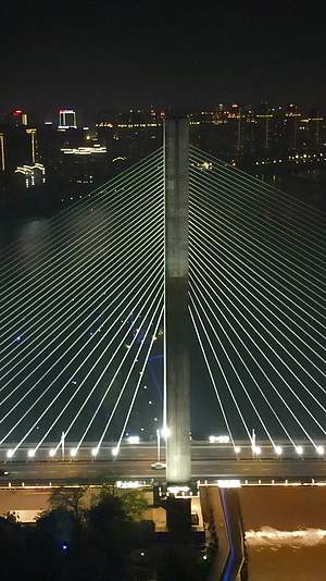 航拍福州三县洲大桥夜景灯光视频的预览图